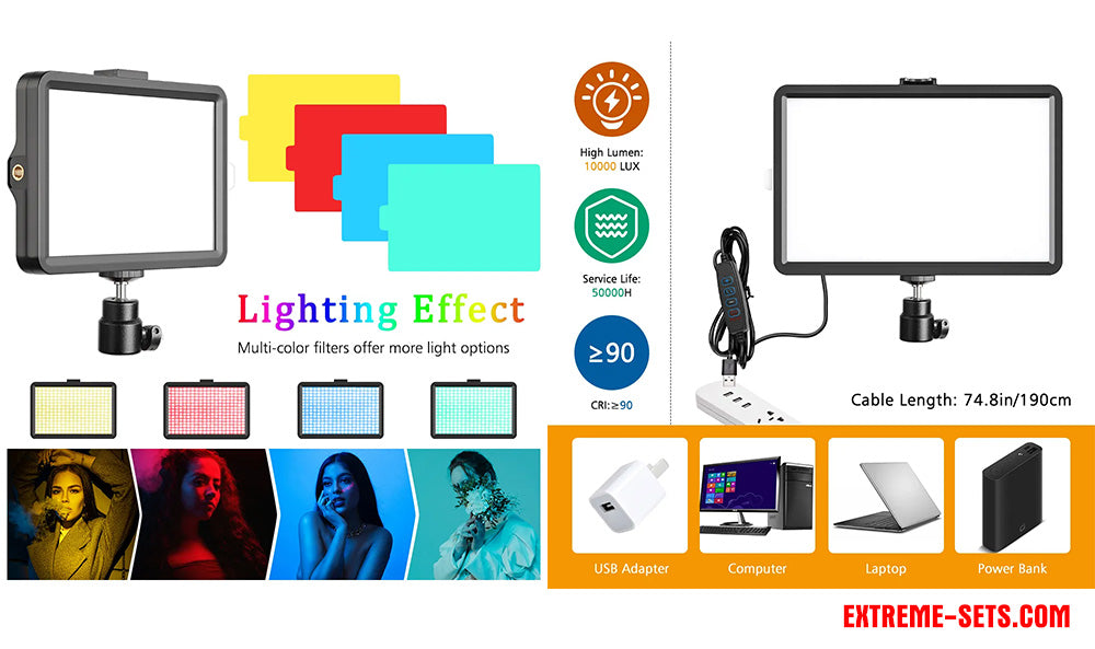 LED Square Photography Fill Light - Tripod - RGB Filters – Extreme-Sets