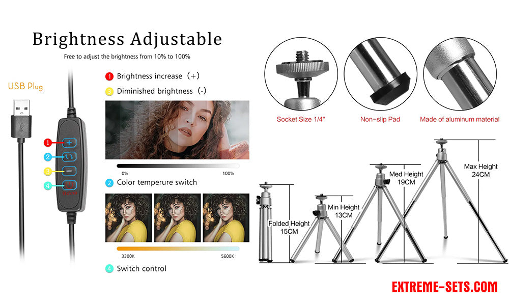 LED Square Photography Fill Light - Tripod - RGB Filters – Extreme-Sets