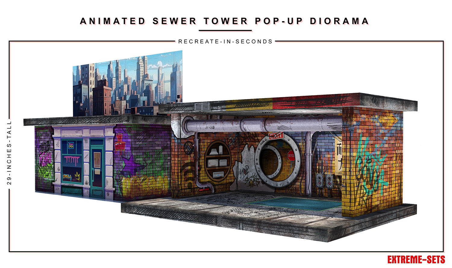 Animated Sewer Tower Pop-Up Diorama 1/12 – Extreme-Sets